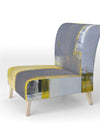 Grey And Yellow Blur Abstract - Upholstered Mid-Century Accent Chair