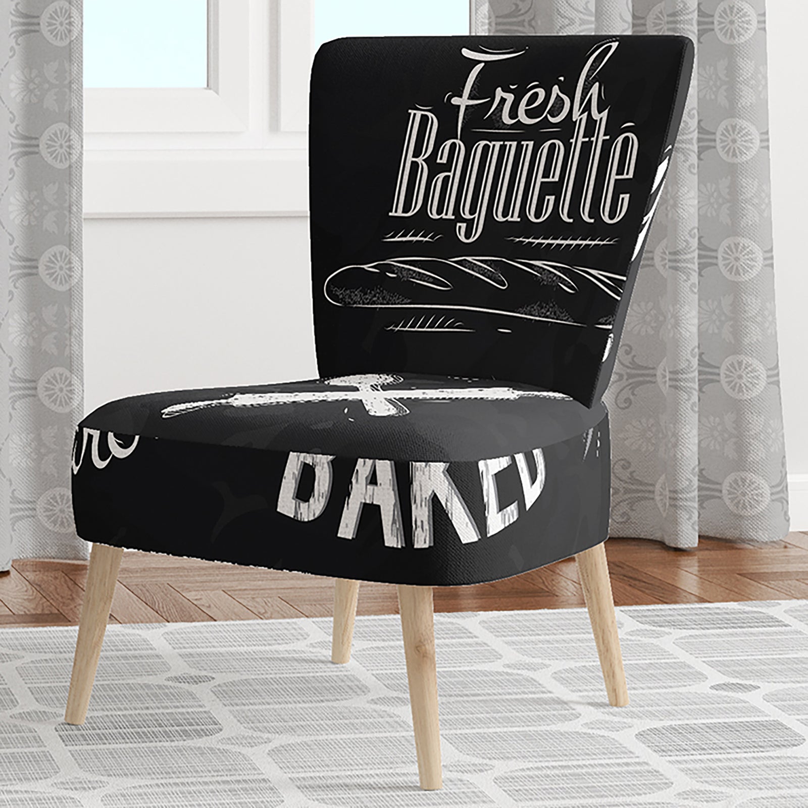 Bakery Characters - Upholstered Mid-Century Accent Chair