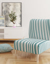 Fractal Small Blue 3D Waves - Upholstered Contemporary Accent Chair