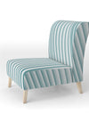 Fractal Small Blue 3D Waves - Upholstered Contemporary Accent Chair
