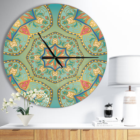 Mandala Pinapple Ornament - Oversized Vintage Wall Clock