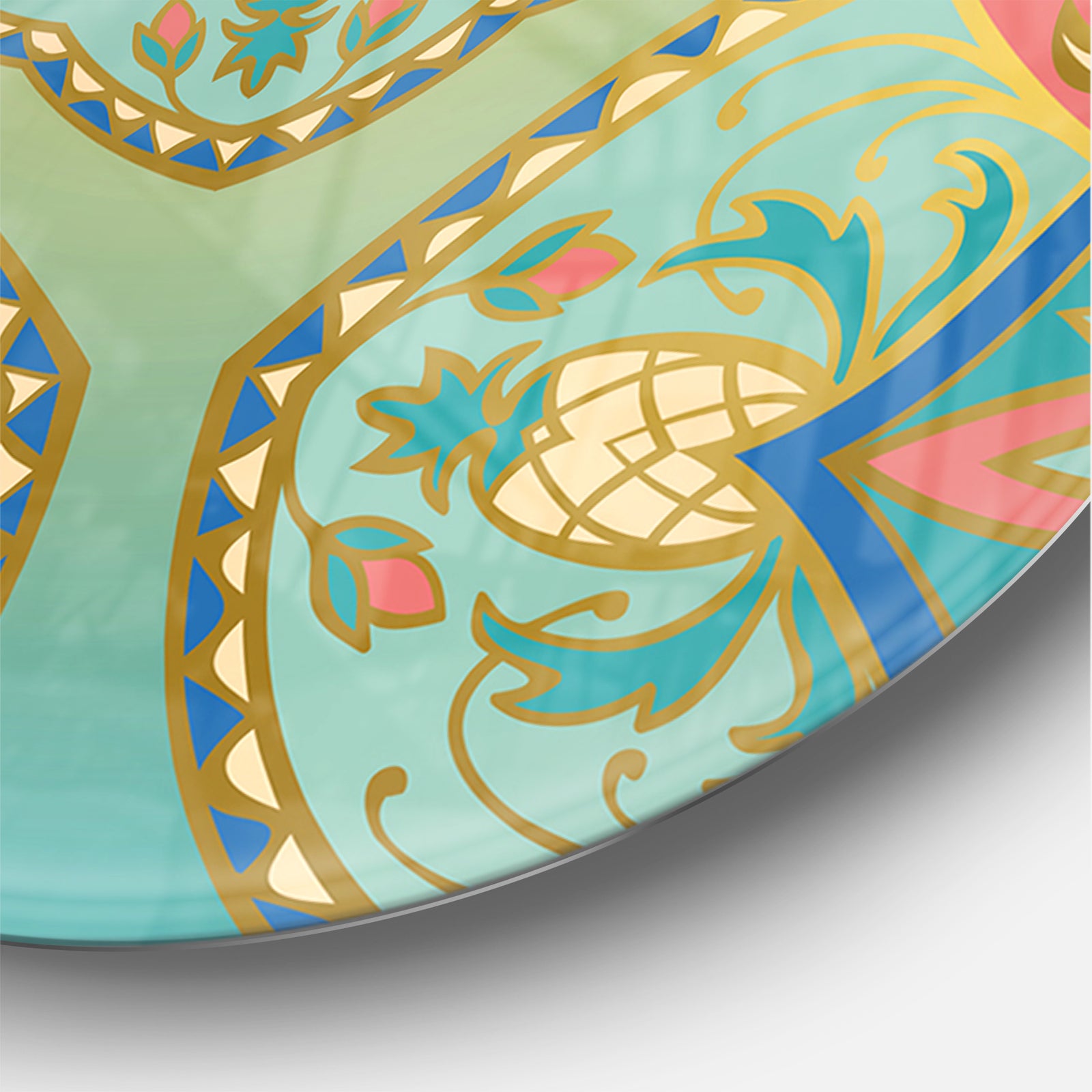 Designart 'Oriental Mandala Pinapple Ornament ' Vintage wall clock