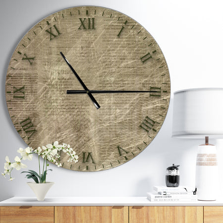 Antique Old Paper Style - Oversized Farmhouse Wall CLock