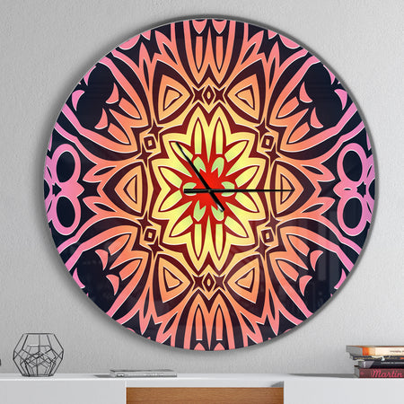 Abstract Geometric Flower - Oversized Contemporary Wall CLock