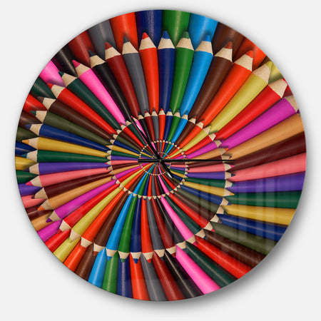 Rainbow Pencil Spiral - Oversized Contemporary Wall CLock