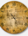 Antique face on Parchment - Oversized Rustic Wall CLock