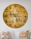 Antique face on Parchment - Oversized Rustic Wall CLock