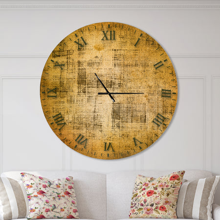 Antique face on Parchment - Oversized Rustic Wall CLock
