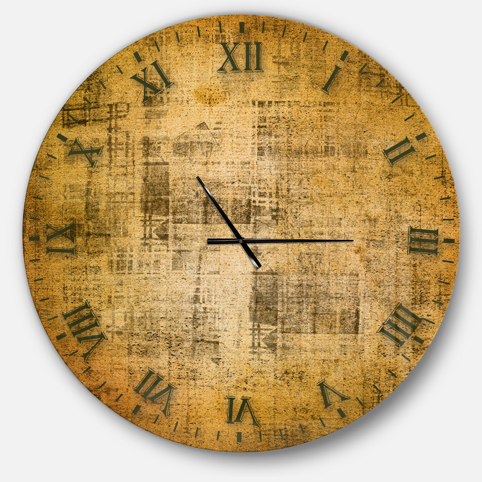 Antique face on Parchment - Oversized Rustic Wall CLock