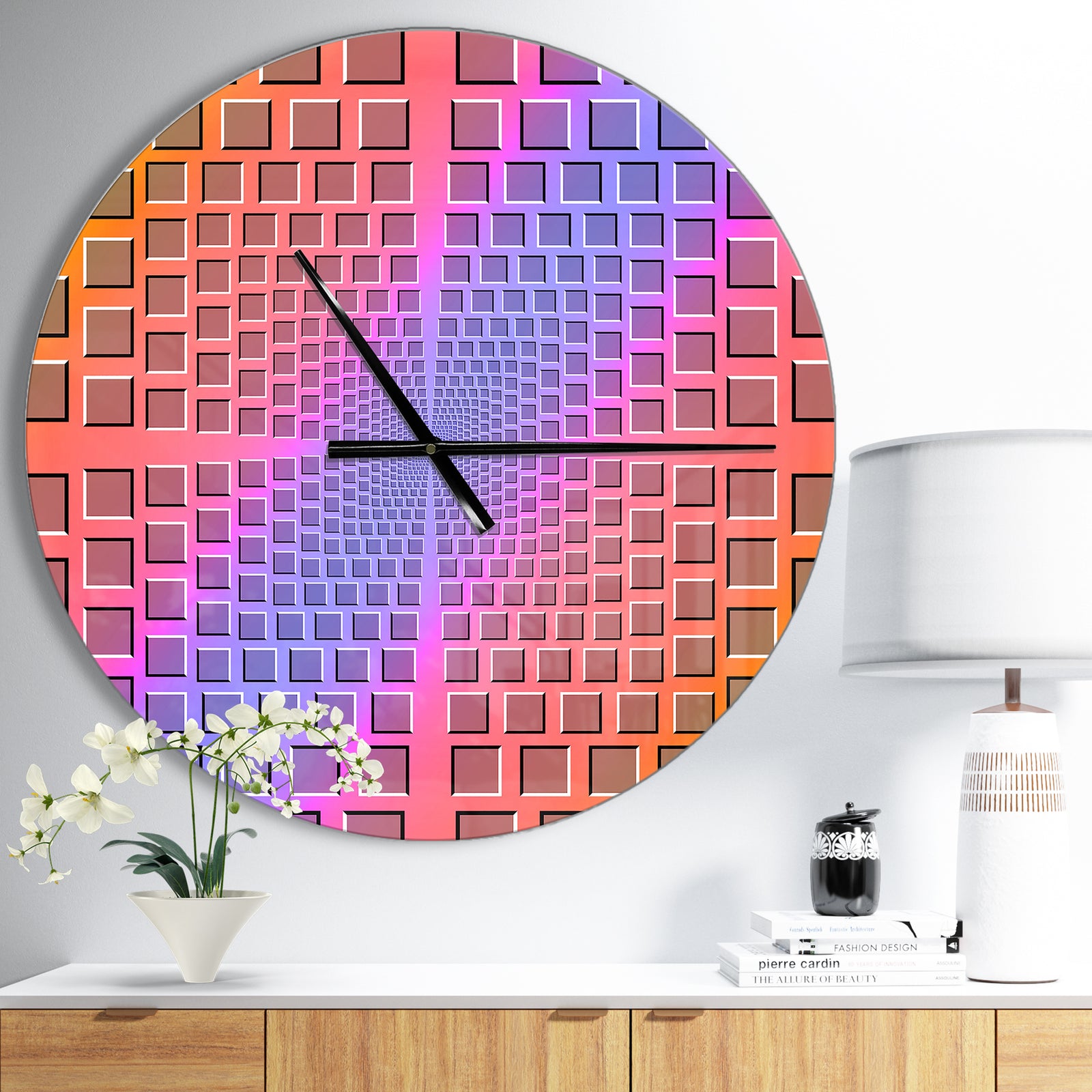 Abstract Optical Illusion - Oversized Contemporary Wall CLock