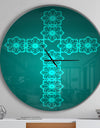 Turquoise Holy Cross - Oversized Contemporary Wall CLock