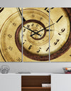 Vintage Time Spiral - Modern 3 Panels Oversized Wall CLock