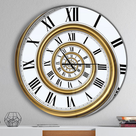 Time Spiral in Antique Style - Oversized Contemporary Wall CLock