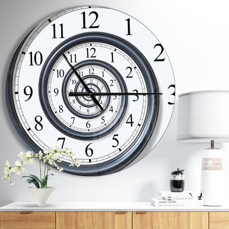 Time Spiral Analog Wall - Oversized Contemporary Wall CLock