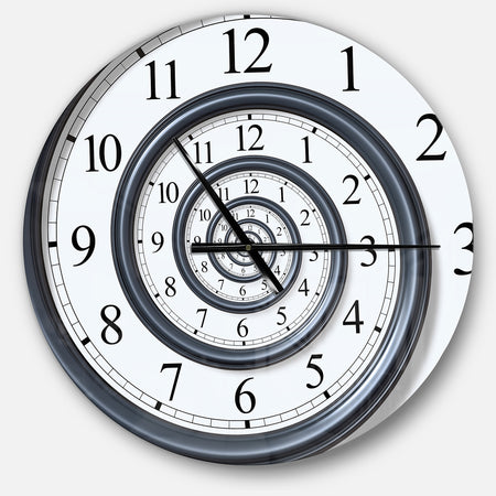 Time Spiral Analog Wall - Oversized Contemporary Wall CLock