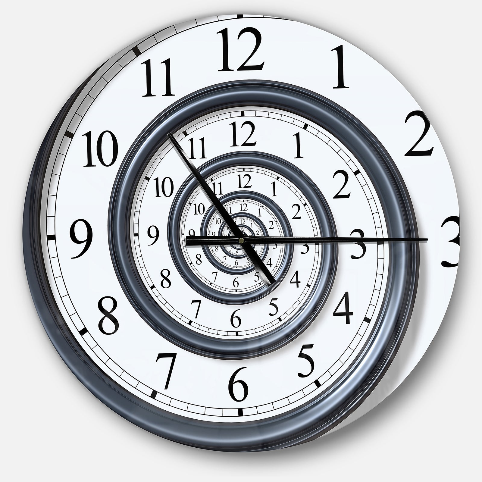 Time Spiral Analog Wall - Oversized Contemporary Wall CLock