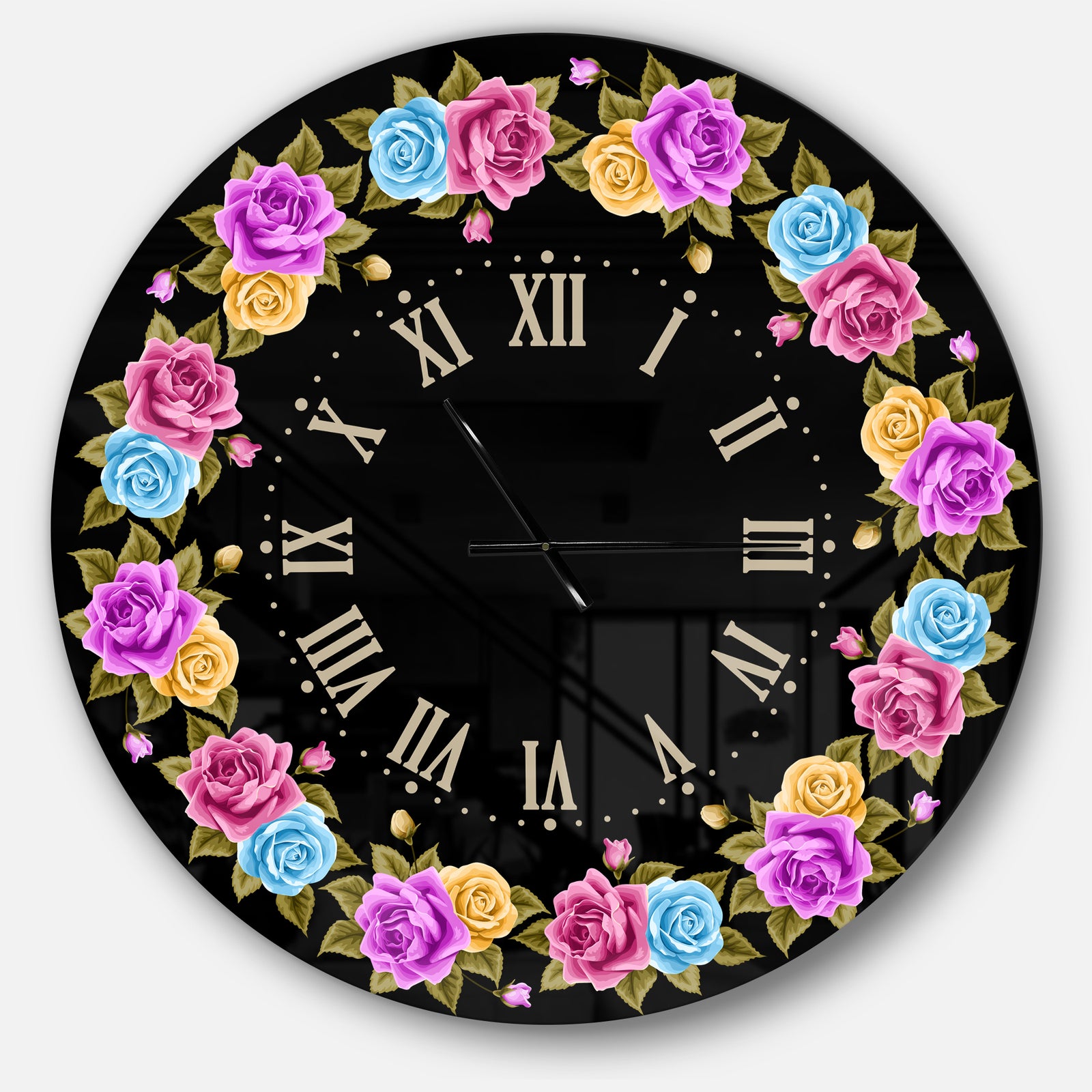 Shabby Chic vintage Rose - Oversized Farmhouse Wall CLock
