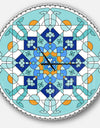 Gorgeous Blue Morroccan tile - Oversized Contemporary Wall CLock
