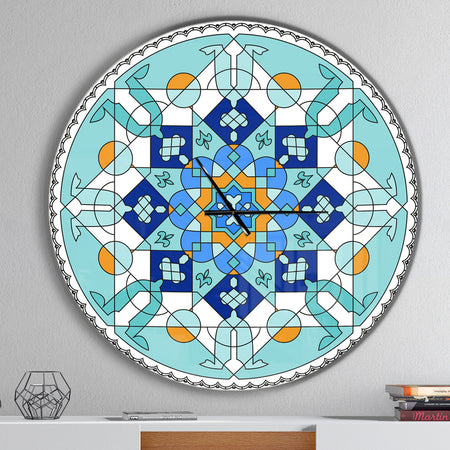 Gorgeous Blue Morroccan tile - Oversized Contemporary Wall CLock