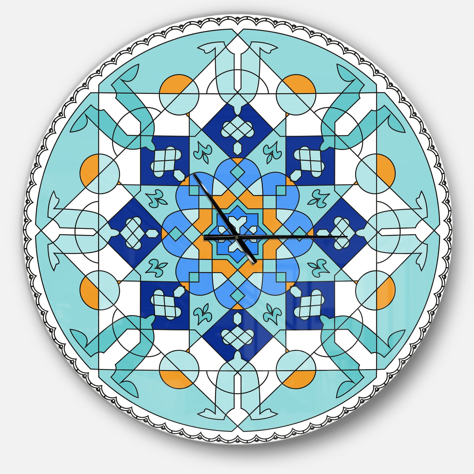 Gorgeous Blue Morroccan tile - Oversized Contemporary Wall CLock