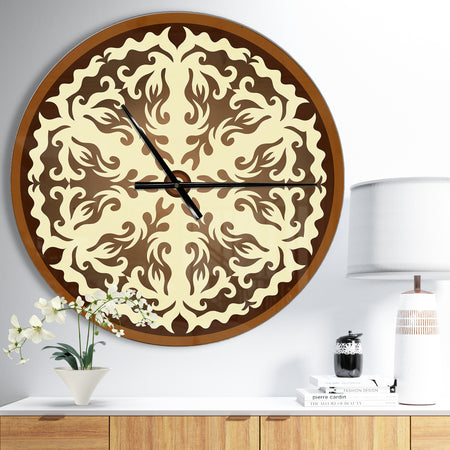 Orienta Chocolate Mandala - Oversized Contemporary Wall CLock