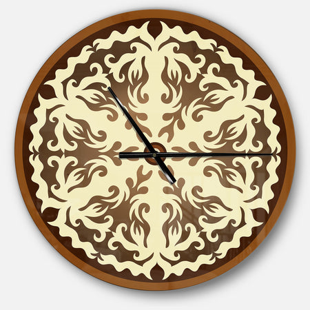 Orienta Chocolate Mandala - Oversized Contemporary Wall CLock