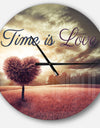 Time is Love Pink Heart Tree - Oversized Quote Wall CLock