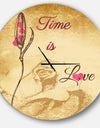 Time is Love Vintage Flower - Oversized Quote Wall CLock