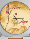 Time is Love Vintage Flower - Oversized Quote Wall CLock