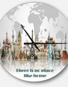 There is no place like home World Tour - Oversized Quote Wall CLock