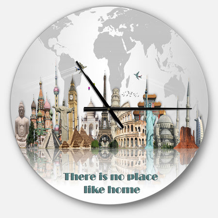 There is no place like home World Tour - Oversized Quote Wall CLock