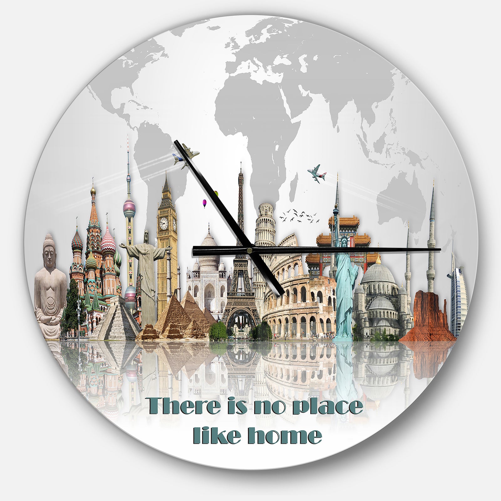 There is no place like home World Tour - Oversized Quote Wall CLock