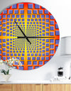 yellow Optical Illusion - Oversized Contemporary Wall CLock