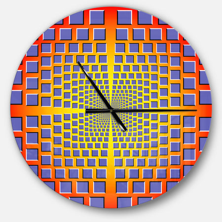 yellow Optical Illusion - Oversized Contemporary Wall CLock