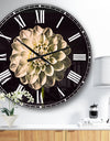 Isolated Dahlia Flower in Black - Oversized Floral Wall CLock