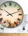 Soft Flowers in Spring Background - Floral Wall CLock
