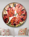 Poppies in Wheat - Floral Large Wall CLock