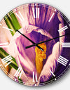 Blooming Crocus Flower - Floral Large Wall CLock