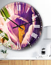 Blooming Crocus Flower - Floral Large Wall CLock