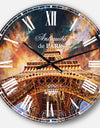 Paris Paris Eiffel Towerin Paris with Sunset Colors - Cityscape Wall CLock