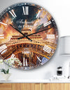 Paris Paris Eiffel Towerin Paris with Sunset Colors - Cityscape Wall CLock