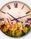 Abstract Cosmos of Colorful Flowers - Flower Large Wall CLock