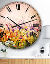 Abstract Cosmos of Colorful Flowers - Flower Large Wall CLock