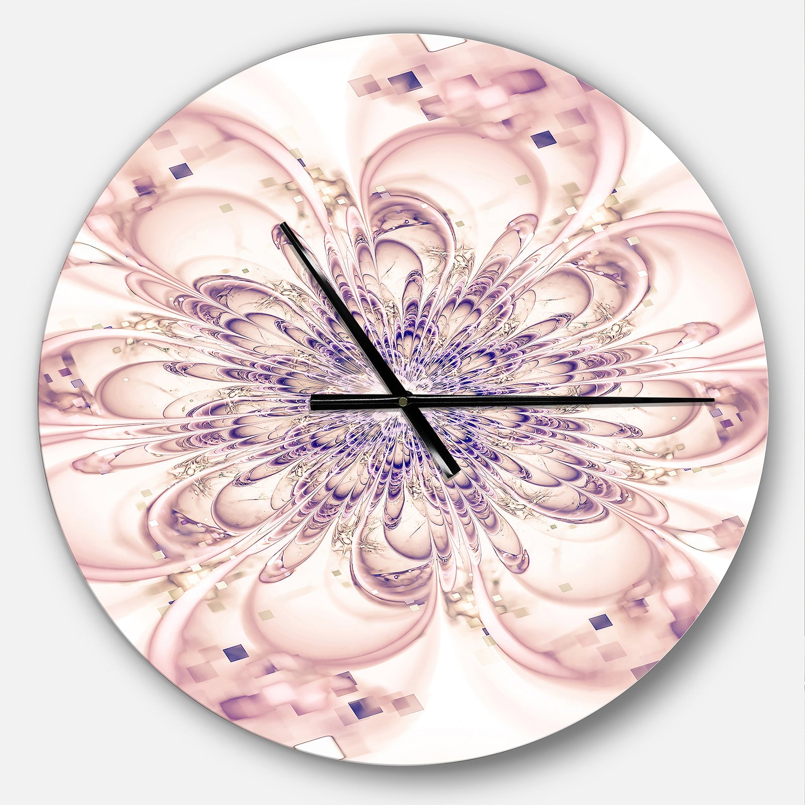 Full Bloom Fractal Flower in Pink - Oversized Floral Wall CLock