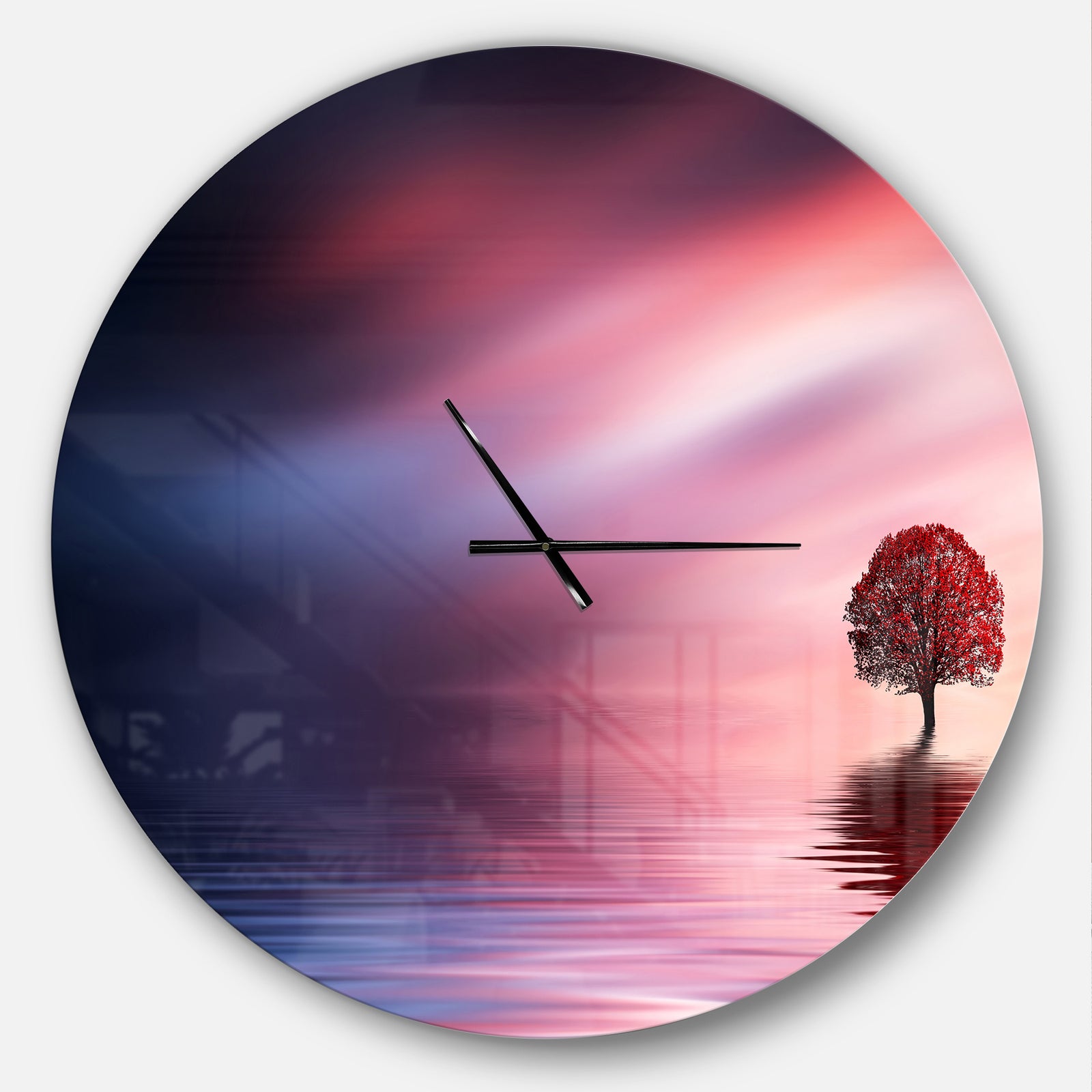 Astonishing Lonely Tree with Birds - Oversized Landscapes Wall CLock