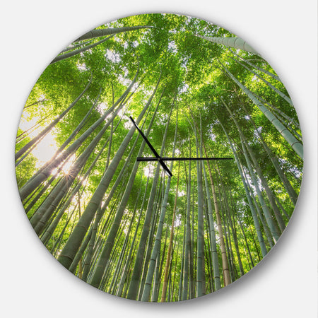 Peaks of Bamboo in Kyoto Forest - Oversized Forest Wall CLock