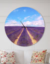 Blooming Lavender Flower Field - Oversized Traditional Wall CLock