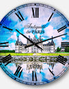 Chateau De Chambord Castle in Blue - Landscape Large Wall CLock