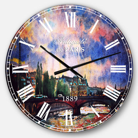 Fabulous Paris City Watercolor - Oversized Wall CLock