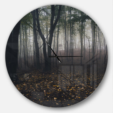 Dark Spooky Misty Wild Forest - Oversized Traditional Wall CLock